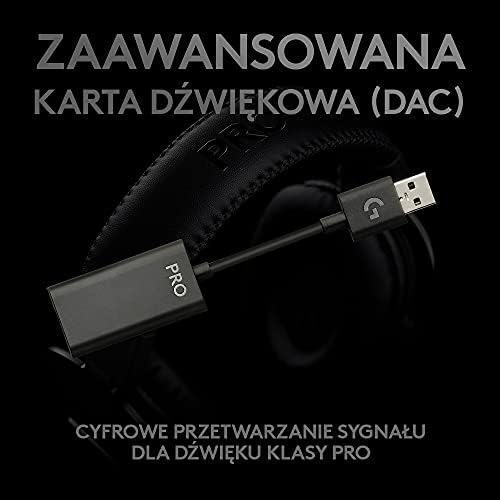 Logitech G PRO X LIGHTSPEED Bezprzewodowy zestaw słuchawkowy do gier z technologią filtrów Blue VO!CE, membranami PRO-G 50mm, DTS Headphone: X 2.0, Bateria 20+ godzin, PC, PS5, PS4, Switch - Czarny