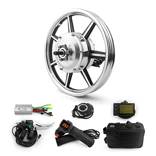 14 Inch 350W Brushless Geared Hub Motor Mag Wheel PAS Accelerator For Front Drive Electric Scooter Small Bike Bicycle(36V Handle throttle kit)