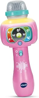 VTech - Magic'Fun Pink Super Microphone, Wireless Karaoke Microphone for Children, Luminous Bluetooth Microphone that Chan...