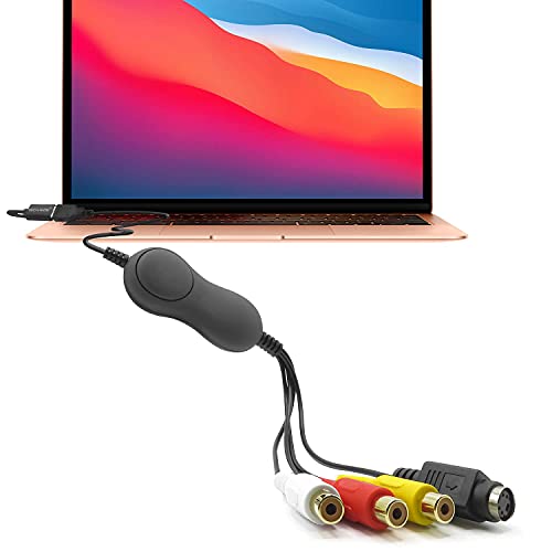 TechSide VHS Analog Digital Converter Voll Mac/PC 2024 Goldkontakte | Kompatible MacOs Monterey Big Sur Catalina + Windows 11 | USB Typ C Audio/Video Grabber Capture Konvertieren Sie alte VHS – Bild 7