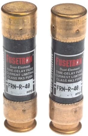 Bussmann BP/FRN-R-40 40 Amp Fusetron Dual Element Time-Delay Current Limiting Class RK5 Fuse, 250V Carded UL Listed, 2-Pack by Bussmann