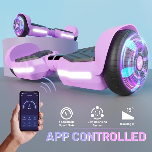 Image of SIMATE Scooter, Bluetooth Speakers and LED Light-Up Wheels, APP Control, Dual 250W Motors, 8.5 mph Max Speed & 8.5 Miles Max Range, Gifts for Kids Adults Girls Boys