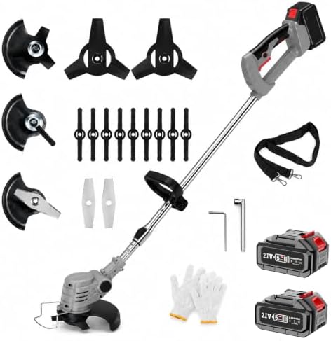 Rasentrimmer mit Akku, 21V Akku Rasentrimmer für Makita Akku | 3-In-1 Akku Freischneider, 2 x 2.0Ah Akkus, Elektro-Trimmer Garten Rasen Unkraut Trimmer für Garten, Hof