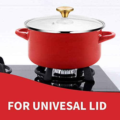 4 مجموعات من مقابض الفرن الهولندية من الستانلس ستيل بديلة لمقبض غطاء وعاء متوافق مع لو كروزيت والدي ولودج وغيرها من الفرن الهولندي المصنوع من الحديد الزهر المطلي بالمينا (ذهبي)