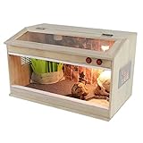 WYYH Terrario Reptiles Completo, Terrario Gecko Caracoles Caja De Madera Maciza De Aislamiento Terrario Plastico La Rana Cornuda Lagarto Serpiente Camaleón Araña Hábitat De Invierno 50x30x30cm