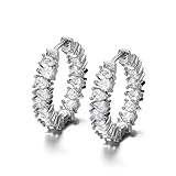 Ideal Geschenkauswahl】: Dicheng Silber Creolen werden in einer schönen Weiß & Blau Schmuck Box geliefert. Einen guten Geburtstag / Hochzeit / Abschluss / Muttertag / Erntedankfest / Weihnachten / Neujahr / Valentinstag Geschenk für dich, Mutti. Tante, Frau, Schwester, Nichte, Tochter Freundin.