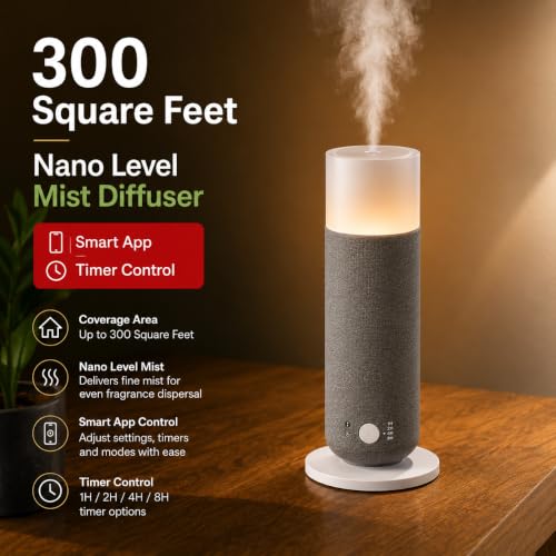 Image of SCENTYFY by STARQ Lumis Smart Air Scent Diffuser, Waterless Aroma Machine with Cold Atomization, Ultra Quiet No-Heat Technology for Home, Office, Gym & Hotel with 100ml Starter Perfume