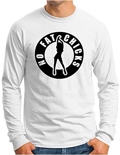 T-shirt manches longues homme OM3 No Fat Chicks blanc XXL