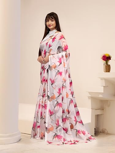 Image of Garden Vareli Floral Print Nara Chiffon Saree 73475