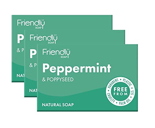 Friendly Soap Peppermint & Poppy Seed Soap, 3 Pack (3 x 95g Bars)