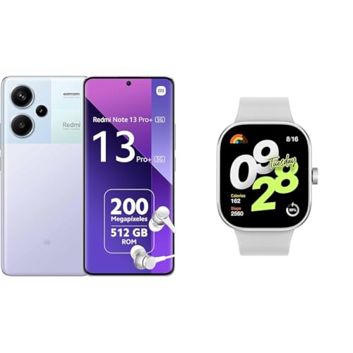 Xiaomi Redmi Note 13 Pro+ 5G & Redmi Watch 4 - Vit & Silver Gray