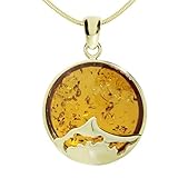  Kette mit Anhänger - Fischland-Darß-Zingst 25 mm - Gold 333/000 - Bernstein