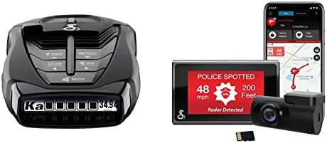 Cobra RAD 480i Laser Radar Detector – Long Range Detection, Bluetooth, iRadar App,Black & Smart Dash Cam + Rear Cam (SC 400D) – UHD 4K Resolution, Alexa Built-in, 3-Camera Capable, 32GB SD Card Incl