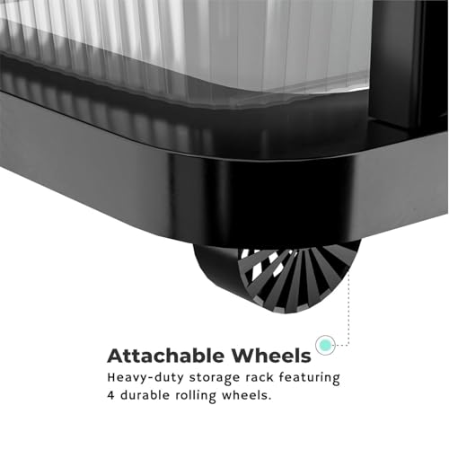 Image of Aliensware 5Layer Plastic Storage Drawer Organizer with Wheels, Modular Cabinet for Home, Office, School, Hospital, Parlor, Morden Kitchen,Clothes, Toys Organiser for Kids Room-Aliens-Clear Black