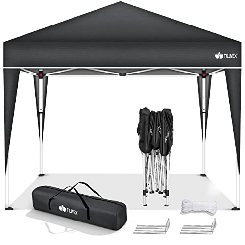 tillvex Tonnelle de Jardin 3 x 3 m Pliable | Tente Pliante de Jardin à Hauteur réglable | Auvent Pliable pour Camping, Festival, Plage, Jardin | Protection UV 50+ | Chapiteau avec Sac pour Le Jardin