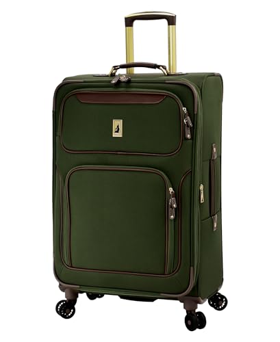 London Fog Nottingham 25 Inch Expandable Spinner, Olive Chestnut