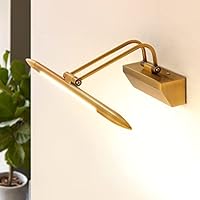 MantoLite Regulable LED Lámparas de Pared, 42CM 6W Iluminación de Interior IP44 4000K Espejo Lámparas Apliques para Baño Latón Mate Lámpara de Lectura de Cabecera Luz Pared para cuadros y expositore