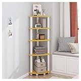 REIFOR Ripiano Angolare Scaffale Angolare Scaffale Ad Angolo Decorativo Per Scaffale Ad Angolo A 5 Livelli In Piedi Per Soggiorno Scaffale Ad Angolo Vetrina Angolare(D)