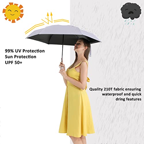 Baodini Travel Mini Umbrella For Purse With Case-Small Compact Uv Umbrella Protection Sun-Lightweight Tiny Pocket Umbrella For Women, Girls, Kids #TOP3
