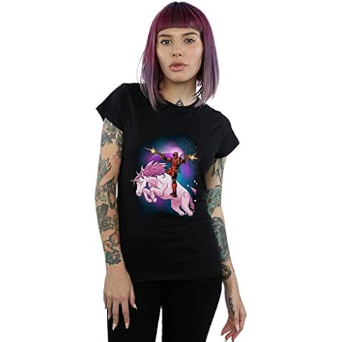 Marvel Women's Deadpool Unicorn T-Shirt Black Cover
