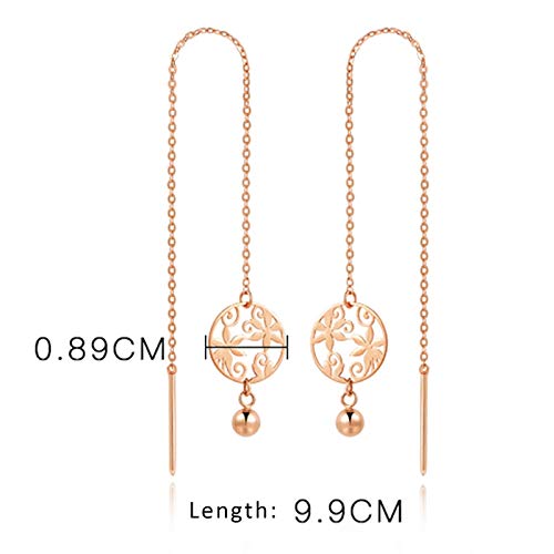 Daesar 18Ct Rose Gold Earrings Drop Hollow Flower Ear Thread Earrings Drop Dangle Rose Gold Earrings Wedding #TOP1