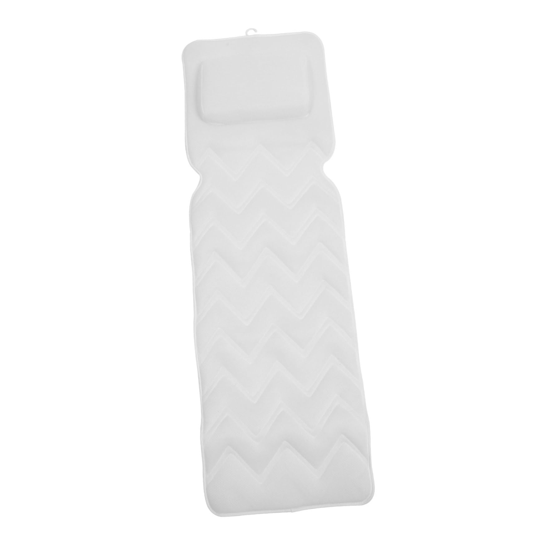FRCOLOR Coussin de Bain 3D pour Baignoire, Support Tête et Cou, Polyester Blanc, Antidérapant et Facile à Installer, pour Spa et Voyage