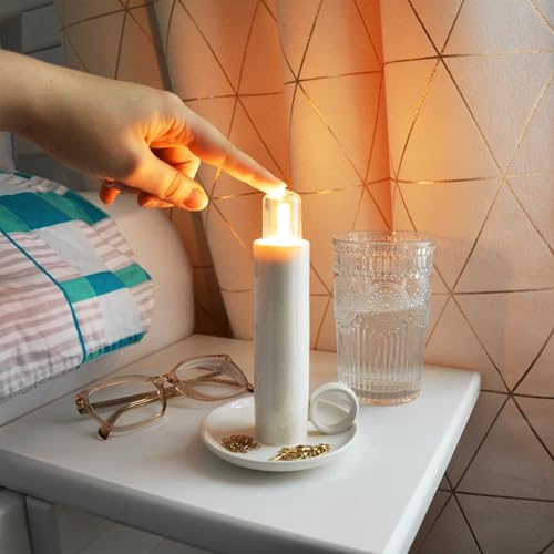Image of Suck UK Candle Lamp - LED Lamp - Wee Willie Winkie - Cordless Bedside Night Light - Table Lighting - Candlestick Light with Torch - Dimmable Touch Control - Rechargeable Portable Battery USB-C