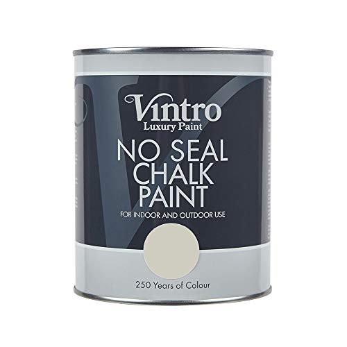 Vintro | No Seal Chalk Paint | Grey | Interior & Exterior Use | Furniture | Walls | Wood | Metal | 1 Litre (Dove)
