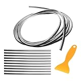Motoforti Universal Car Air Conditioner Vent Outlet Trims, Interior Accessories, Car Decorative Filler Insert Strip Line, 5m 16.4ft, PVC, Silver Tone, 1 Set