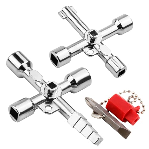 Chiave universale per armadietto, 2 pezzi, 4 pezzi, chiave a croce a 4 vie, chiave triangolare per acqua, elettricità, contatore elettrico, ascensori