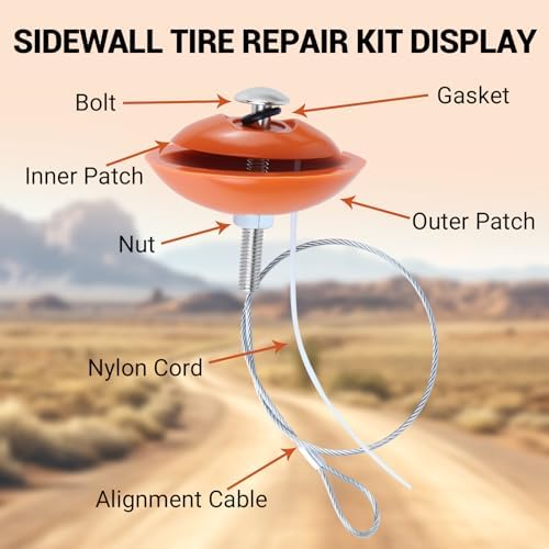 Rlcvecv 3 Pcs Sidewall Tire Repair Kit, Tire Puncture Repair Kit Portable Sidewall Emergency Repairs Tool Compatible with ATV UTV SXS Lawnmower Tractor RZR Talon KRX — view 2