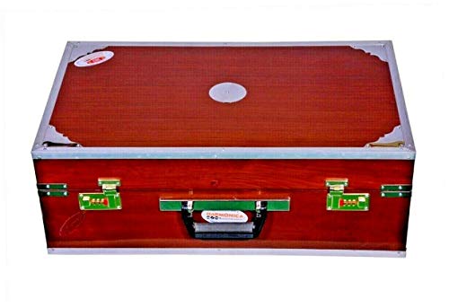 Naad Portable 3.5 Octave 9 Stopper Laying Style Harmonium Baja And Coupler Wood Brown #TOP4