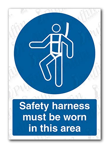 Safety Harness Must Be Worn In This Area Sign (Self Adhesive, A3)