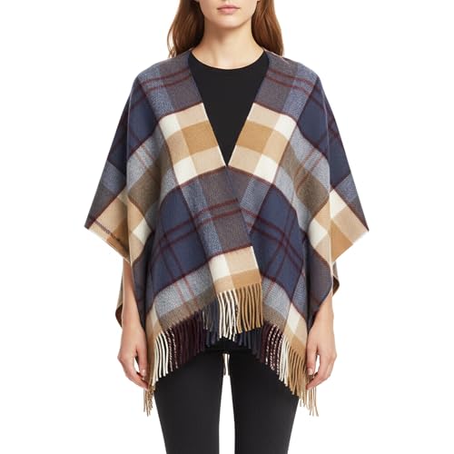 Poncho tricoté pour enfant motif tartan traditionnel idée cadeau chic