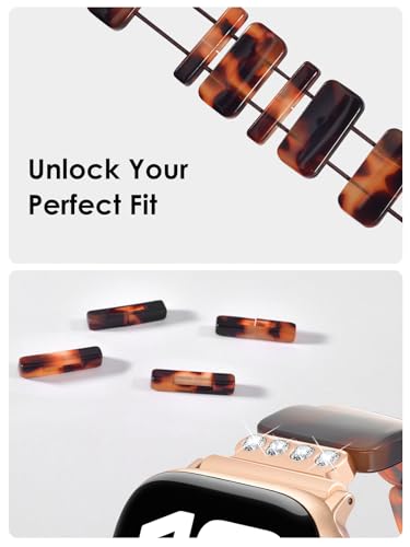 Image of V.R.HOPE Stretchy Resin Apple Watch Band for Series Ultra /10 /9 /8 /7 /SE 38mm 40mm 41mm 42mm Fashion Cute, Lightweight & Flexible, Rectangle Design with iWatch Series 6 /5 /4 /3 /2 /1(Fluorescent White-S)