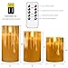KunSwenn zdt glod Glass Battery Operated LED Flameless Candles with Remote and Timer, Real Wax LED Candles Warm Color Flickering Light for Festival Wedding Home Party Decor(Pack of 3,Gold, 3”x4”5”6”)