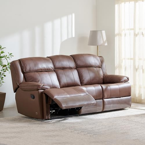 Image of Home Centre | Torino Half Leather 3+2 Seater Set | Solid Wood, Faux Leather | Brown | 2 Year Warranty