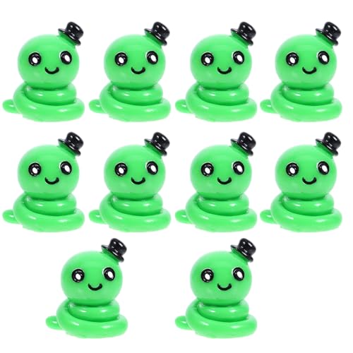 KALLORY 10個 ミニ樹脂スネークフィギュア 小型動物置物 多肉植物装飾用 可愛いミニ蛇模型 テラリウムやドールハウスのガーデン用オーナメ