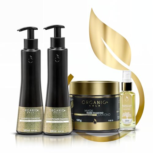Après-shampoing cheveux secs et rebelles Organic Gold Diamond pour éliminer les frisottis