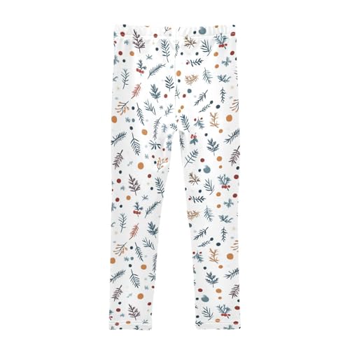ZZKKO Girls Leggings Christmas Fabric Prints Toddler Girls Clothes Leggings for Girls Toddler Girls Leggings 3-4T2