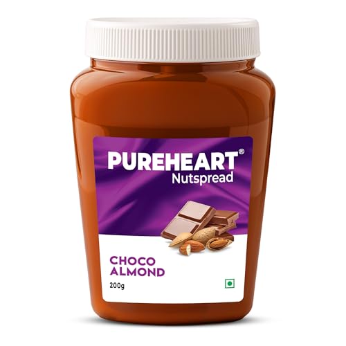 Image of Pureheart Choco Almond Nut Spread (200 gm) Delicious, Smooth and Creamy Snack, Nutty Chocolate Almond Spread for Breakfast