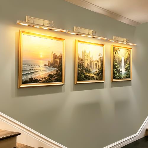 Image of BELS Picture Light for Wall, 30 Inch Gold Wall Light Hardwire, 270 Rotatable, E12 Base, Dimmable 4-Light Picture Frame Lights for Painting, Living Room, Bedroom(Exclude Bulb)