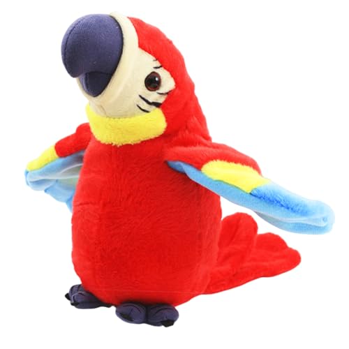CDLIZW Muñeco de Peluche de Loro,1 PCS Juguete de Loro, Pájaro de Peluche, Animal de Peluche, Juguete Lindo, Animal de Peluche de Loro, Divertidos Juguetes de Peluche para Niños (Red)