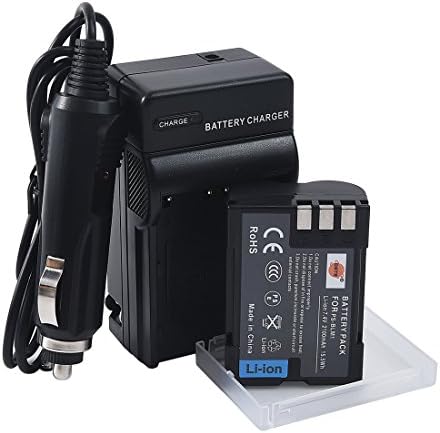 DSTE Replacement for BLM-1 Battery + DC11 Travel and Car Charger Adapter Compatible Olympus EVOLT E-300 E-330 E-500 E-510 C-5060 C-7070 C-8080 E-1 E-3 E-30 E-520 as PS-BLM1