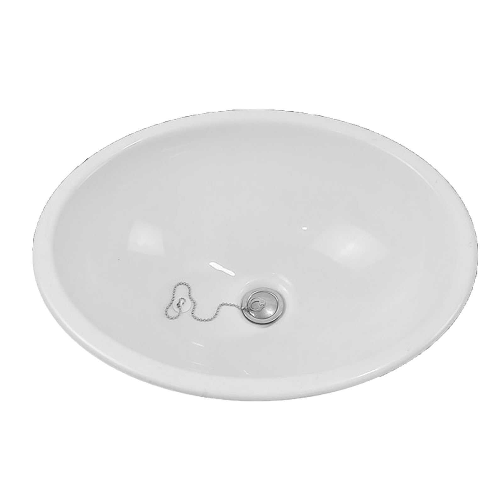 Evier Camping Car, Ovale Lavabo Cuisine en Plastique avec Sortie D'évacuation, Bol Unique Évier, Evier Van Aménagé pour Caravane et Camping Car