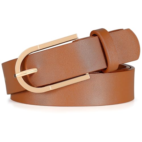 XZQTIVE Women Leather Belt for Jeans Pants Fashion Ladies Black Dress Belt with Silver Buckle Plus size Belts for Women