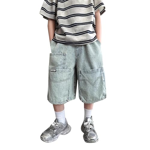 Boys Cargo Denim Shorts Comfortable Boys Pants for Everyday Casual Outdoor Activities All Season Design with
