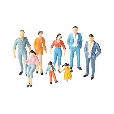 24Pieces People Figurines 1:87 Scale Model Trains Architectural Plastic People Figures Tiny People Sitting and Standing for Miniature Scenes Cover