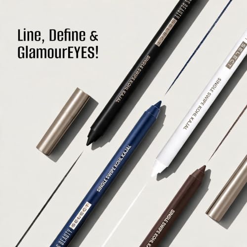 Image of Swiss Beauty Select Single Swipe Kohl Kajal | New & Improved Formula | Comes With A Sharpener | Waterproof & Transfer-Proof | 12H Stay| 02 Topaz Blue