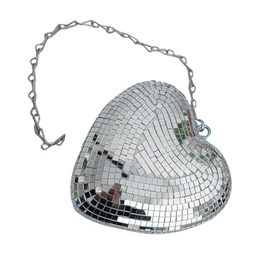 Cabilock Mirror Disco Ball Heart Shape Rotating Disco Ball Decor for Wedding Party